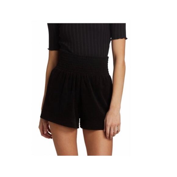 Simon Miller Melia Terry Shorts in Black. - Picture 1 of 10